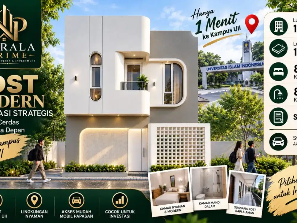 Jual Kost Yogyakarta 2 Lantai SHM Jl Kaliurang Dekat Kampus Uii