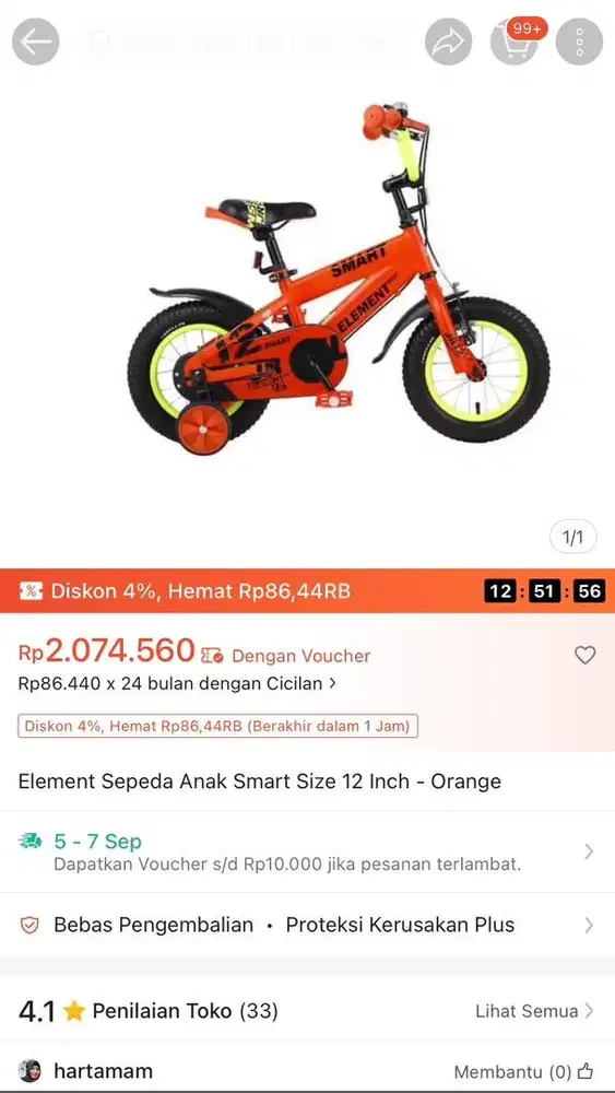 Sepeda element smart uk 12