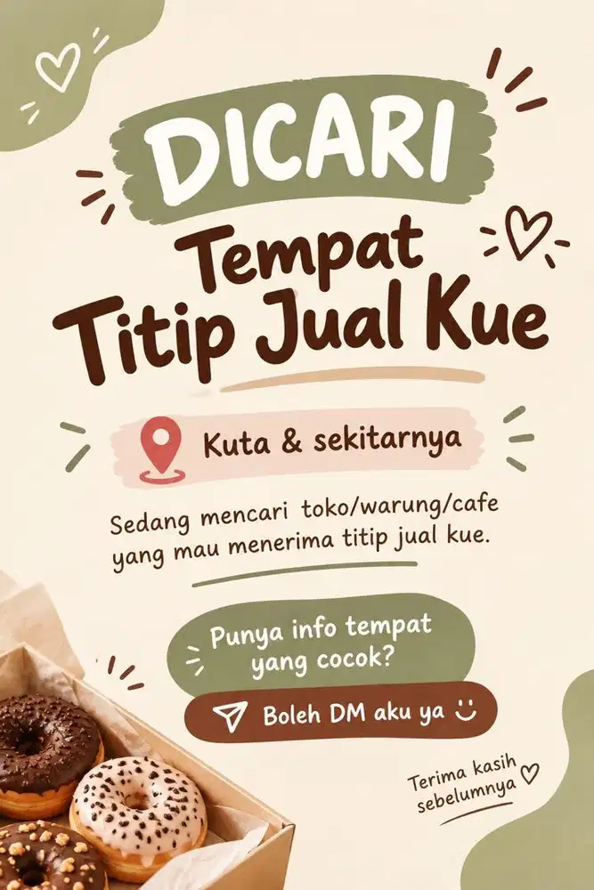 Dicari tempat titip jual kue