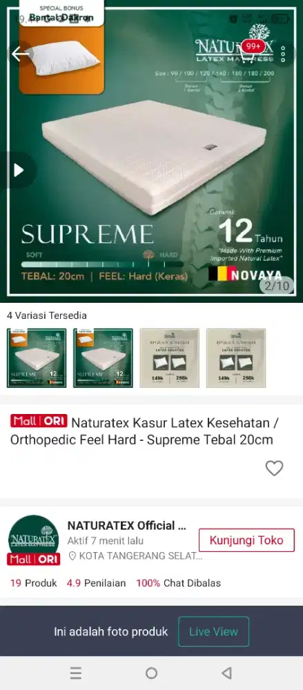 Kasur orthopedic naturatex