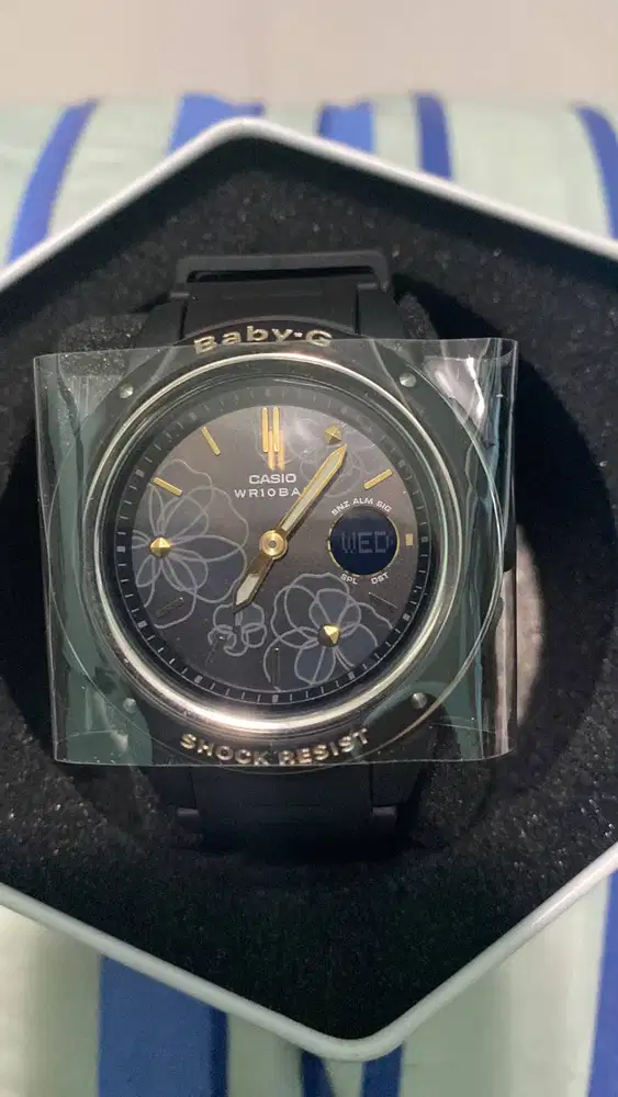 [BABY G CASIO - PRELOVED UNSED] type BGA-150FL-1A Floral Dial Black Go