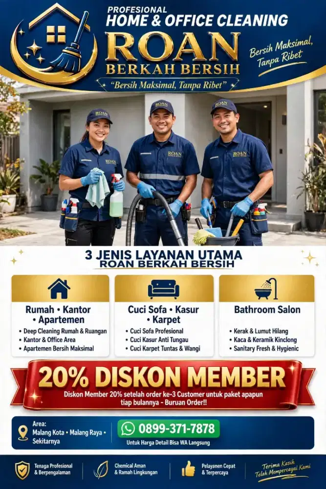 Jasa Cleaning Rumah & Cuci Sofa Kasur Malang - Mulai 65RB
