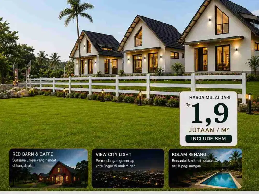 JUAL TANAH KAVLING EKSLUSIF VIEW 2 GUNUNG DGN NUANSA EROPA DIBOGOR SELATAN