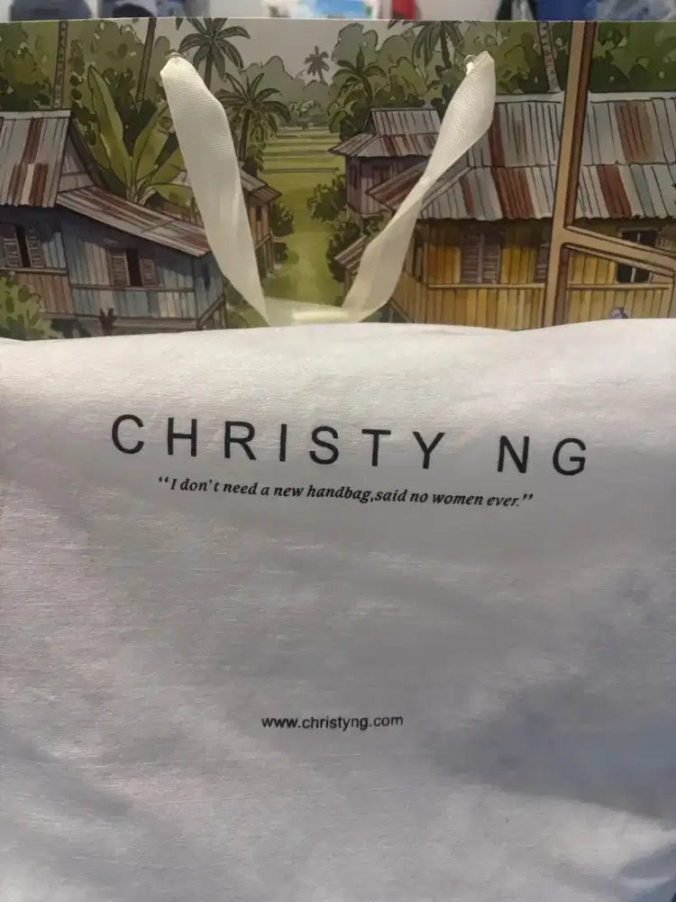 CHIRSTY NG Russo Monogrom Tota Bag warna beige