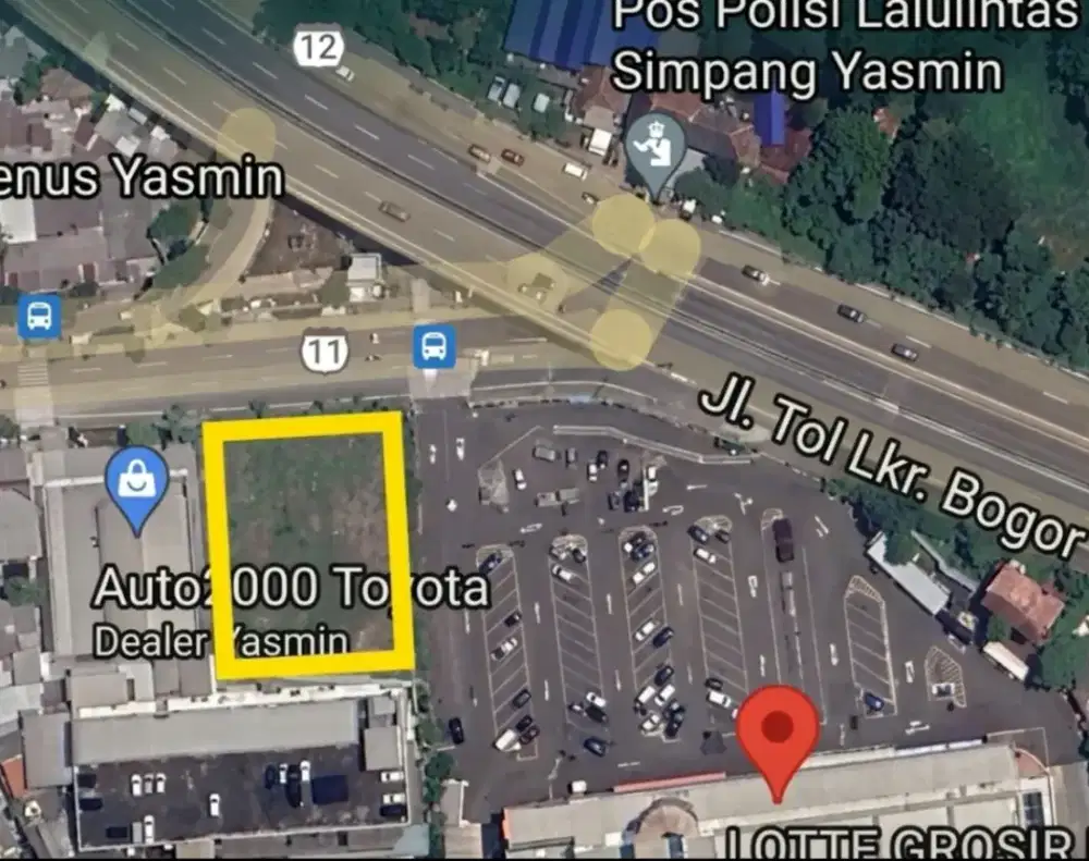 Tanah Komersial Murah Strategis Jalan Raya Taman Yasmin akses toll