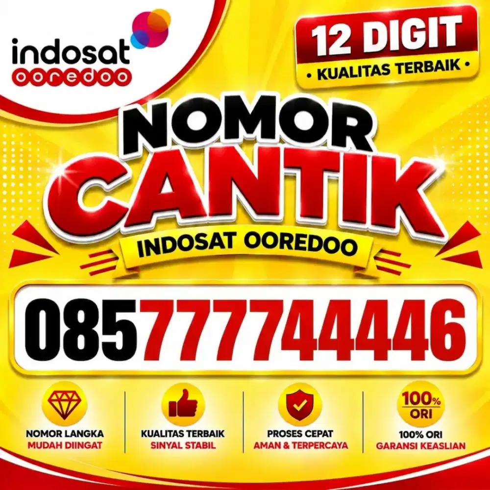 INDOSAT nomor cantik kartu perdana Indosat 77774444