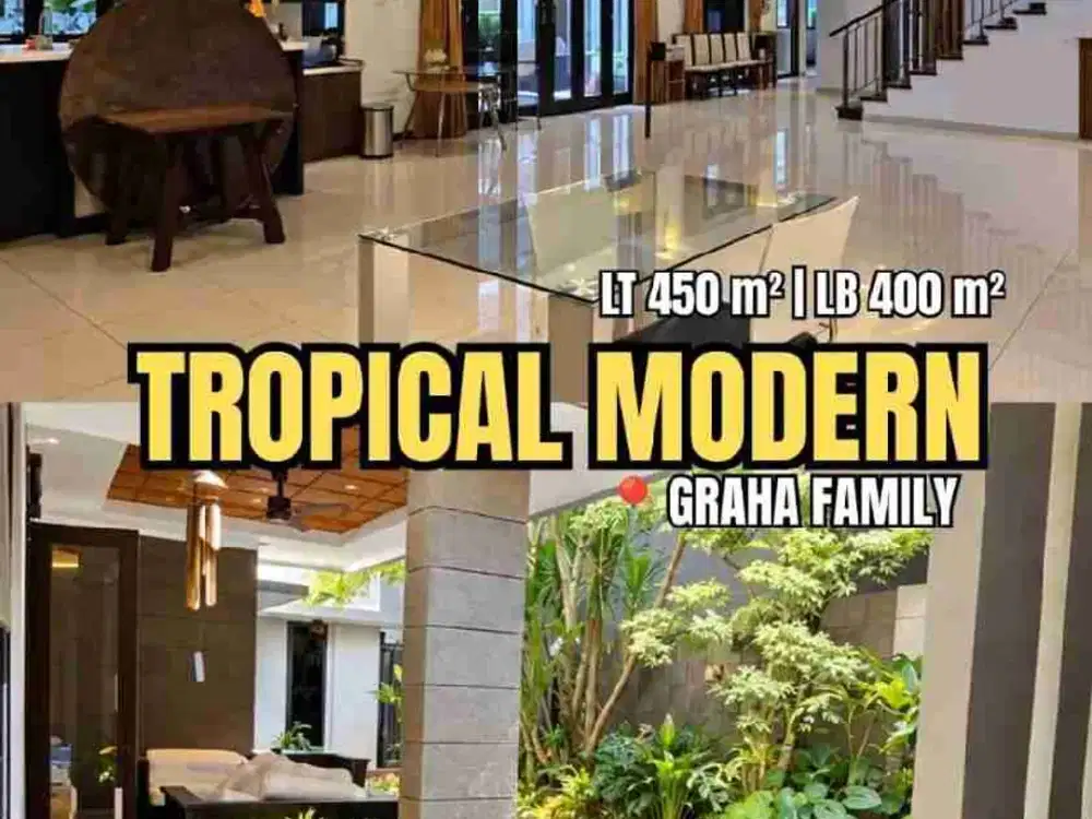 Rumah Modern Tropical Semi Furnished Di Graha Family Surabaya Barat
Graha Family Surabaya Barat
Semi furnish
AC, Autogate, CCTV, Yuki water treatment
Row Jalan Lebar

LT 450m² - 15x30
LB 400 m²
KT 4 + 1 | KM 3 + 1
Hadap Utara
Listrik 7700W
Sertifikat SHGB