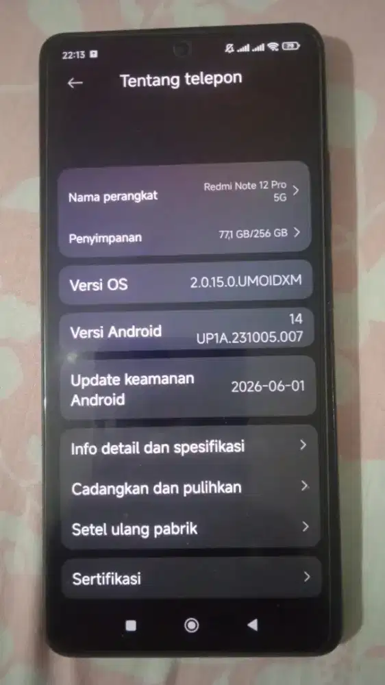 HP redmi note 12 pro 5g