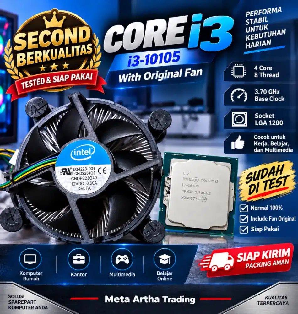 Processor SECOND Intel Core i3- 10105 3.70GHz 4C 8T LGA1200Tested +Fan