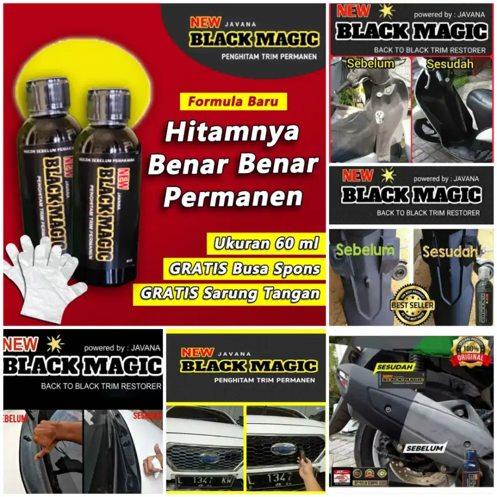 Black Magic Penghitam Permanen Body Motor Mobil Efek Daun Talas