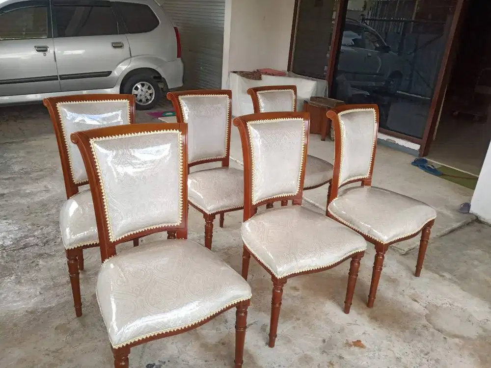Kursi makan melayani tambah busa ganti cover bekleed plitur