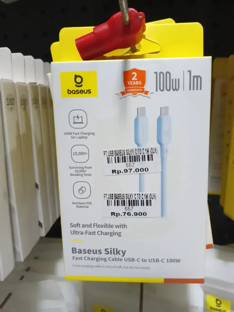 USB BASEUS SILKY C TO C 1M | ATLANTIS DAHSYAT