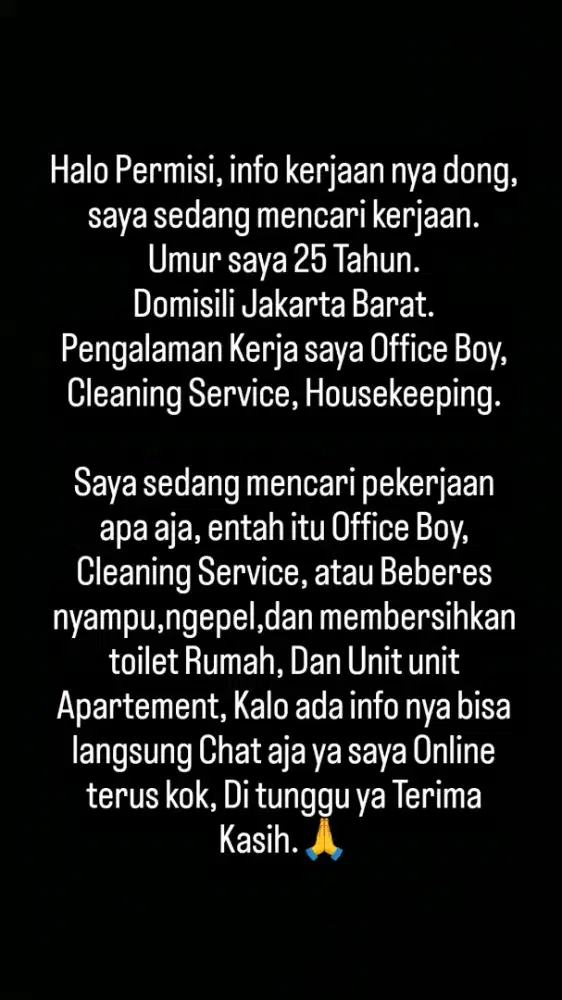Sedang mencari pekerjaan