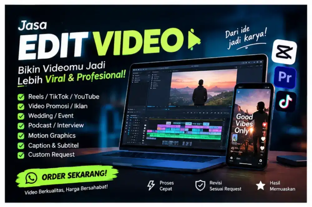 Jasa Desain / Canva / Edit Video Konten Affiliate Tiktok Instagram