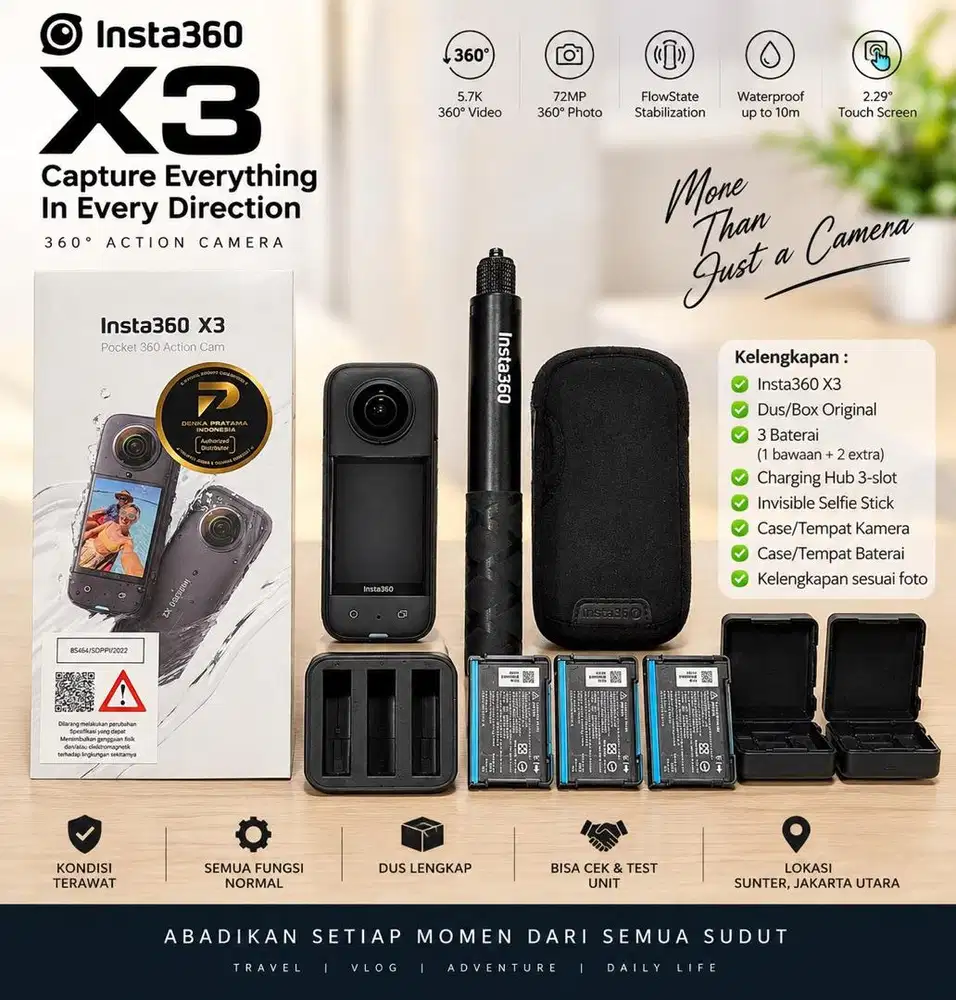 Insta360 X3 kondisi bekas