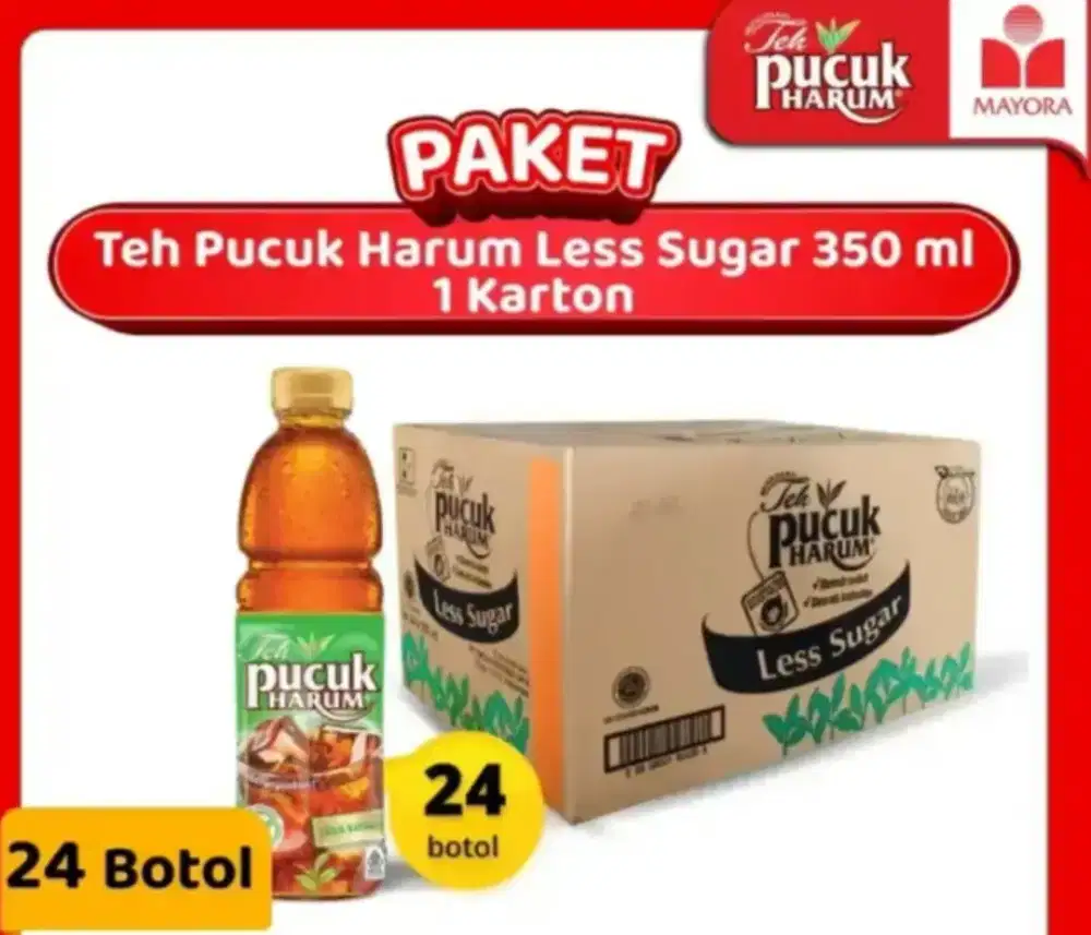 JUAL MURAH PUCUK HARUM LESS SUGAR 350ML