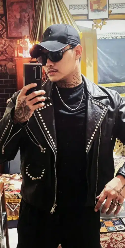 Leather jacket bikers limited colektor