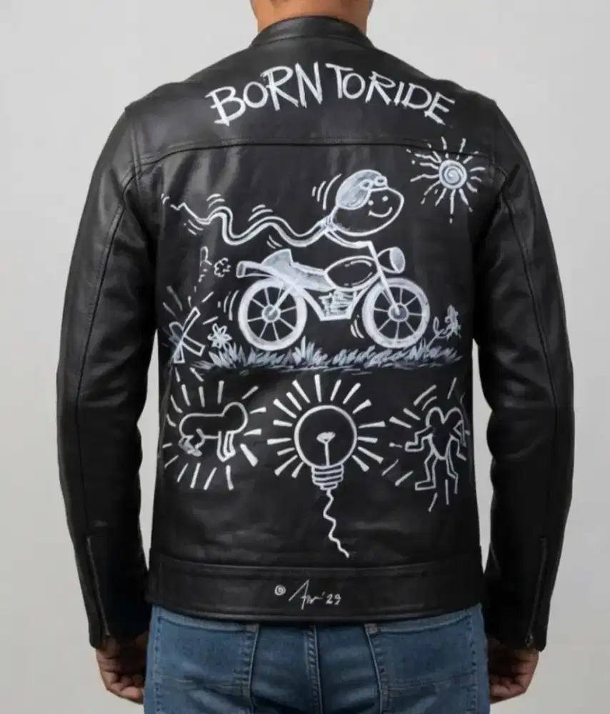 Jaket kulit asli cafe racer lawas second sepeda helm jam antik vintage