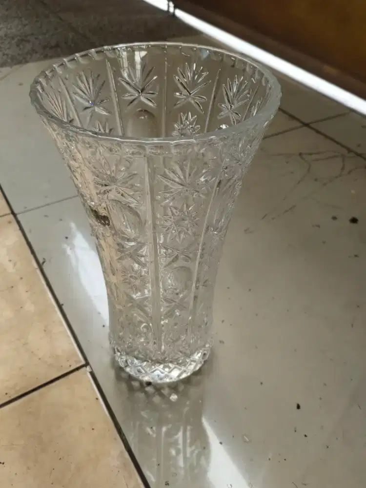 Jual vas kristal jumbo Italia bergaya Morano lawas antik
