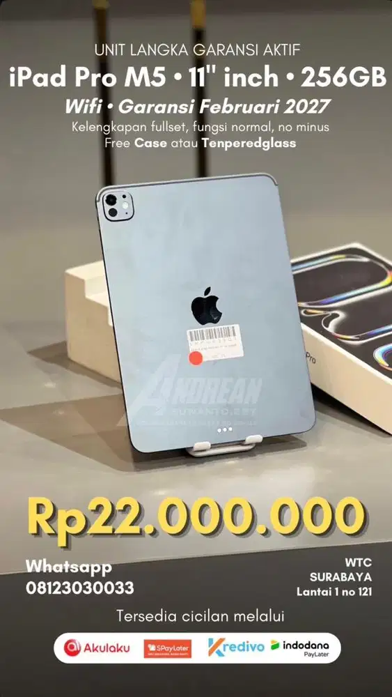 second Ipad Pro (M5) wifi 11 inch 256 gb