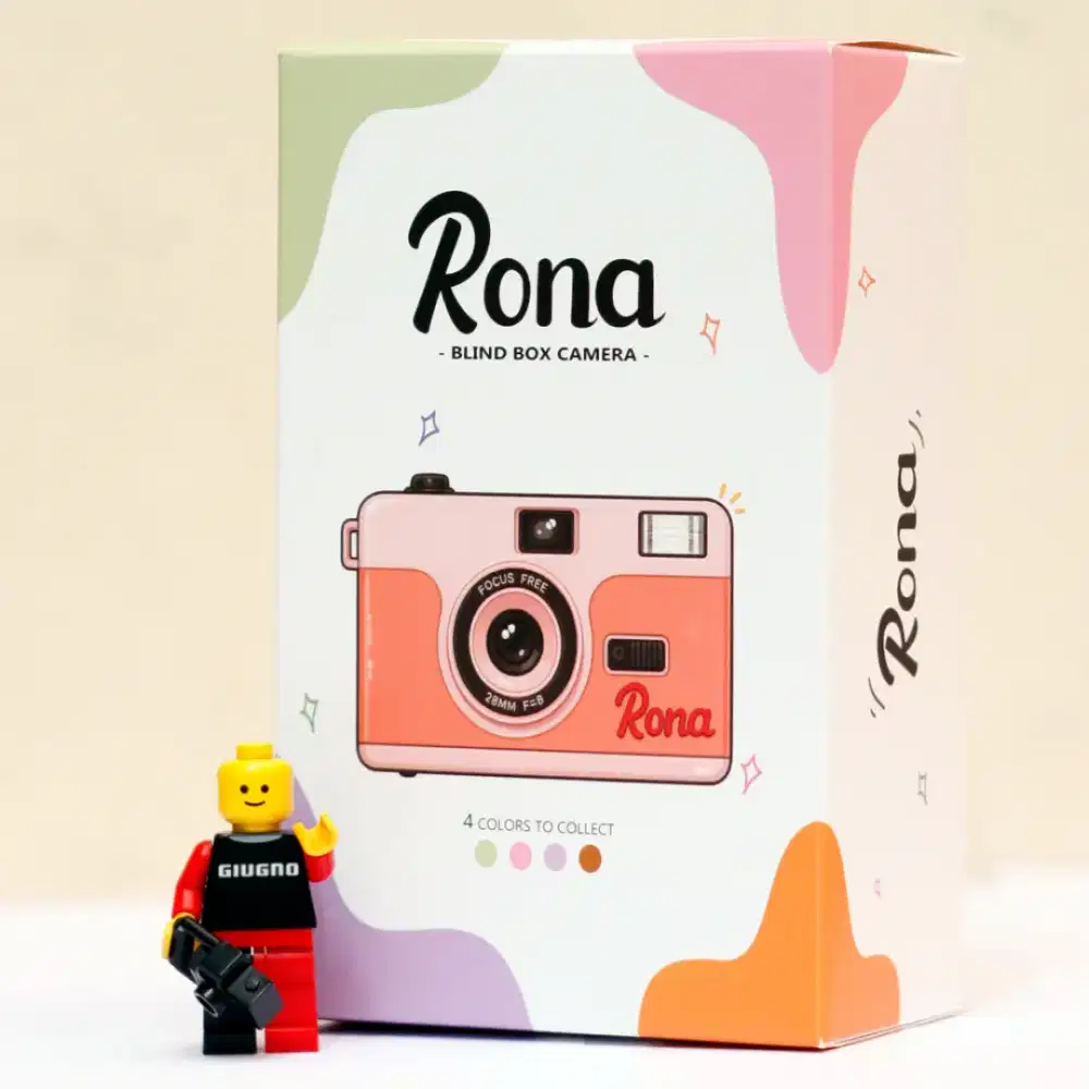 kamera analog Rona 35mm blind box film Camera with flash and Reuseable