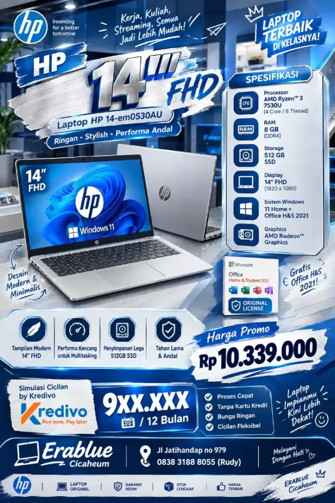 Laptop HP 14 inch 14em-0530U 8/512GB