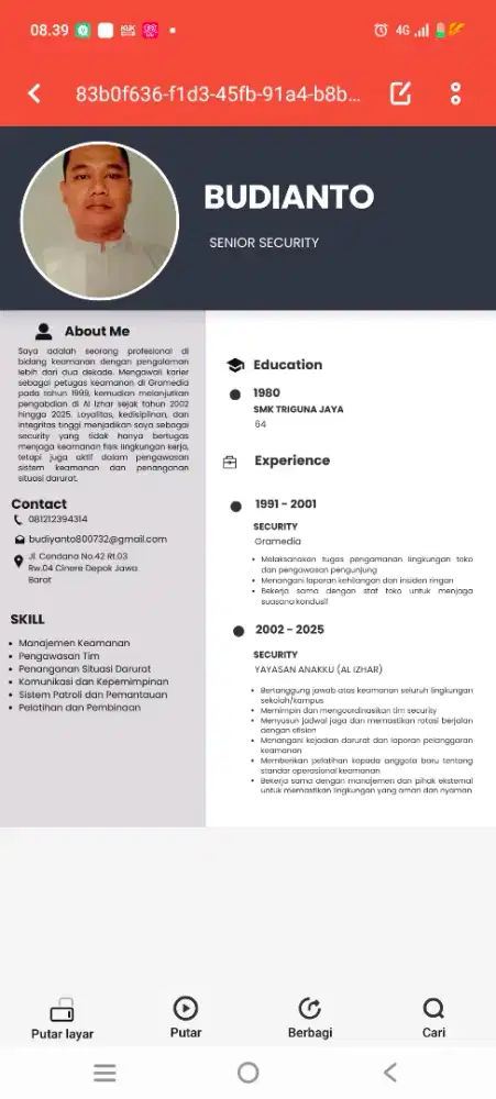 Mencari lowongan pekerjaan security