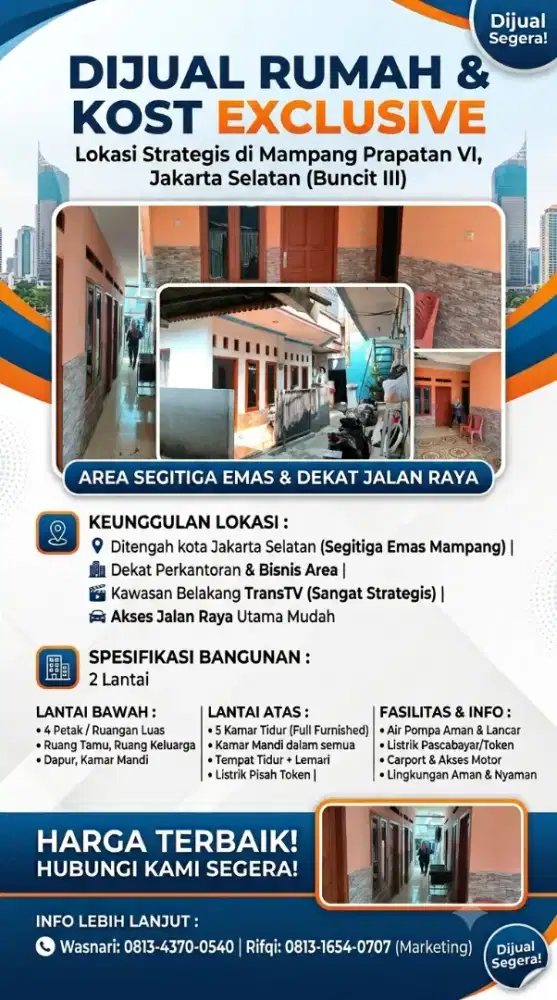 DIJUAL RUMAH & KOST PROSPEK DI SEGITIGA EMAS MAMPANG