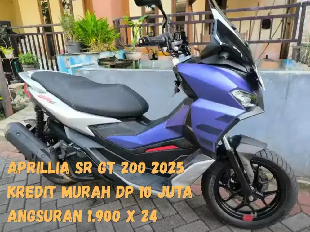 Aprillia SR GT 200 2025 Biru Silver Km1Rban Perak Orisinil