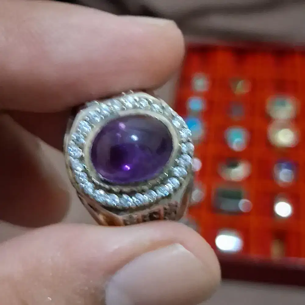 Dijual Cincin Perak Batu Amethyst