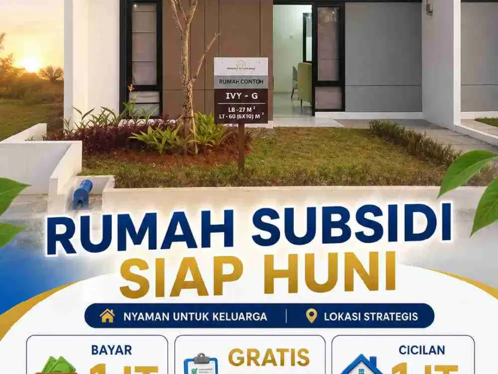 Rumah Subsidi dekat Stasiun, Cicilan flat 1jt an