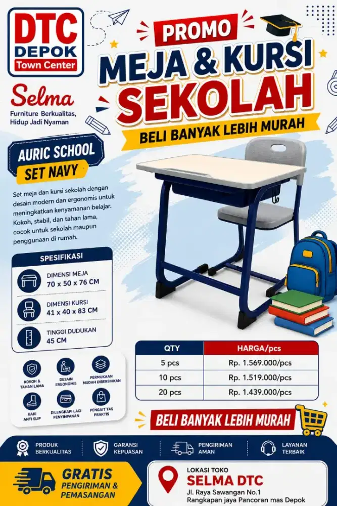 Set Meja Sekolah Beli Banyak Lebih Murah