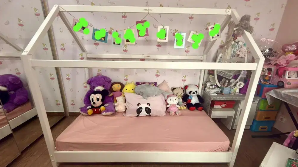White color bed frame (purchased from informa)