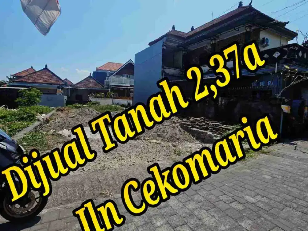 Dijual Tanah 2,37a di Jln Gustiwa, Cekomaria Denpasar Utara Bali