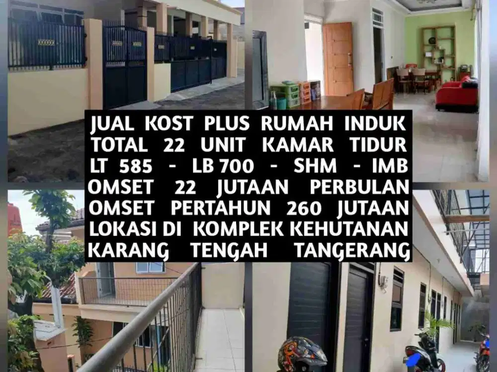 JUAL KOST KOSAN PLUS RUMAH INDUK AREA KOMPLEK KEHUTANAN KOTA TANGERANG