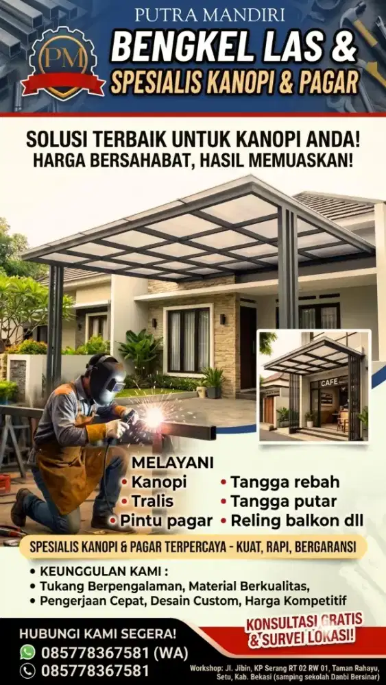 Pemasangan Kanopi, Pagar, tralis DLL