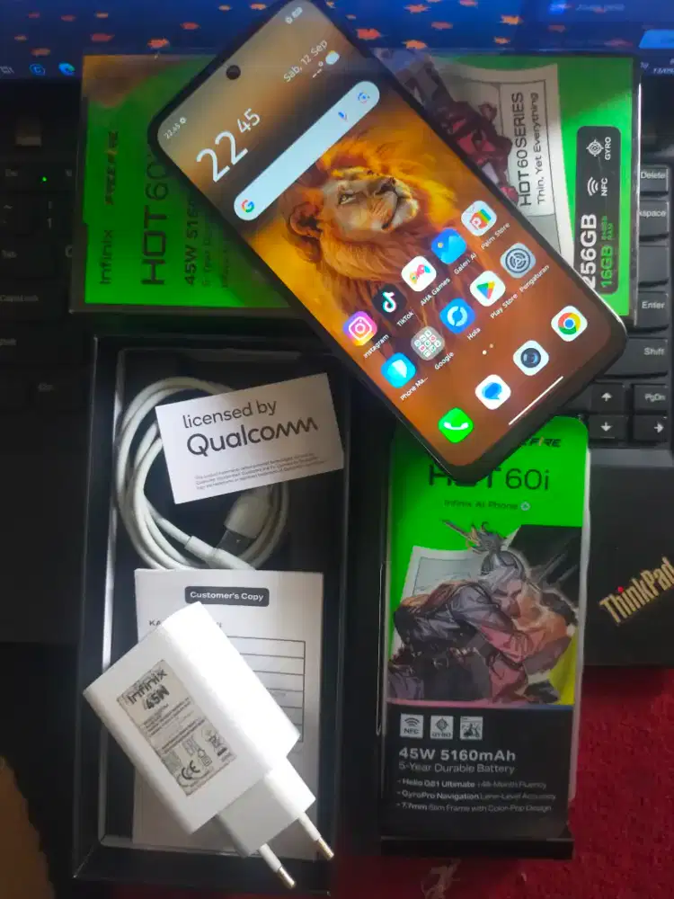 Hp infinix hot 60i 8+8/256 fullset