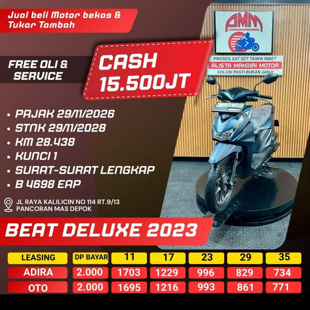 BEAT DELUXE 2023 PAJAK HIDUP CASH / KREDIT ALISTA