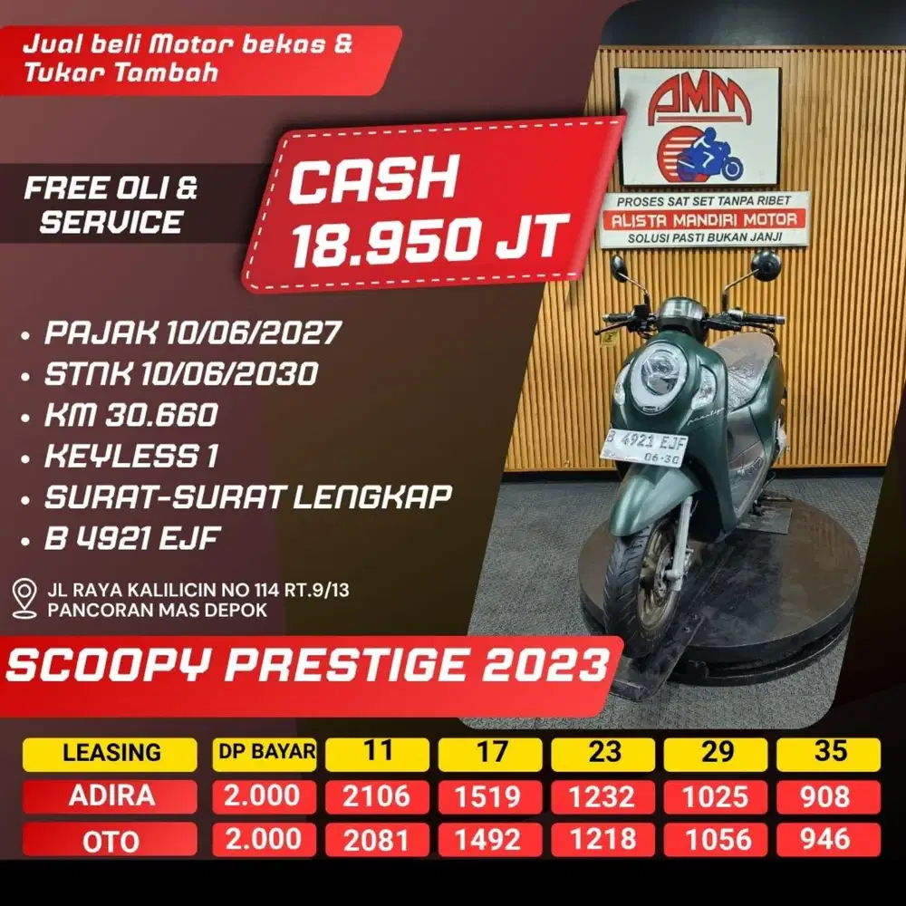SCOOPY PRESTIGE 2023 PAJAK HIDUP CASH / KREDIT ALISTA