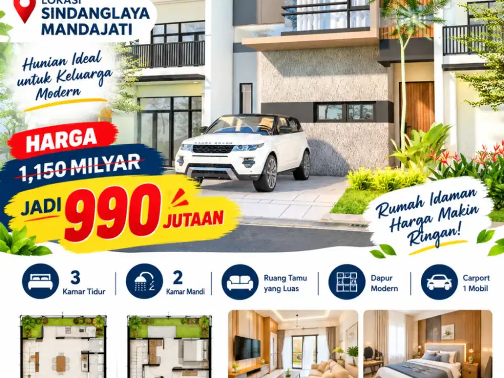 Elevia Homes Mandalajati Rumah 3KT 900 Jt