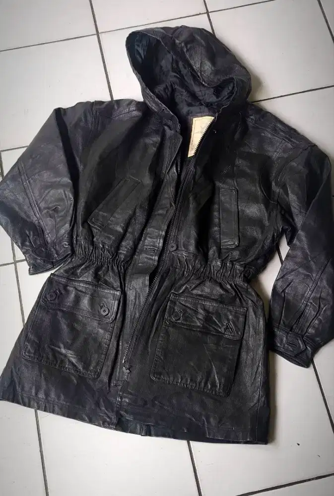 Jaket kulit pria atasan outer