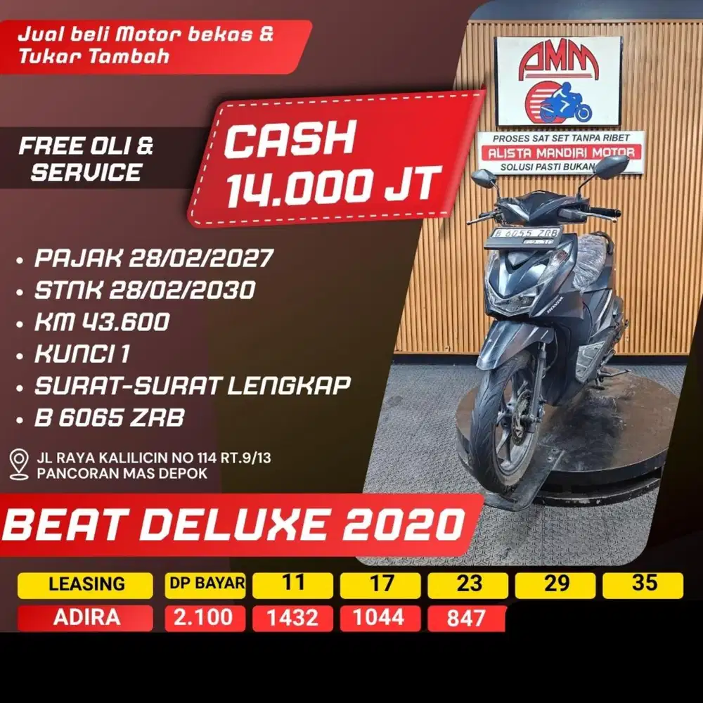 BEAT DELUXE 2020 PAJAK HIDUP CASH / KREDIT ALISTA