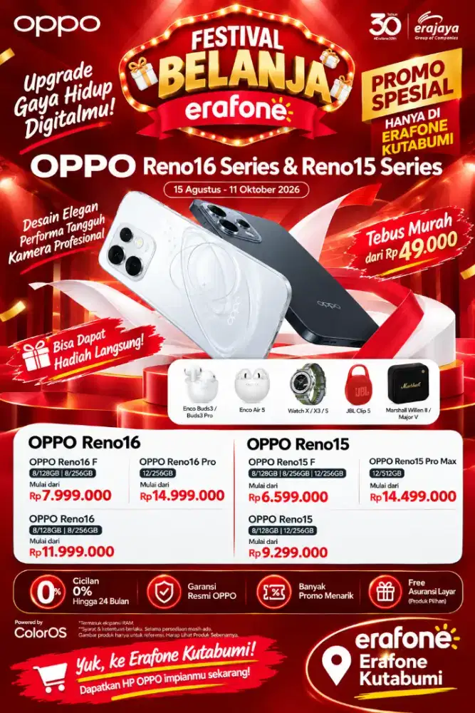 Upgrade gaya hidup digitalmu dengan OPPO Reno16 Series & Reno15 Series