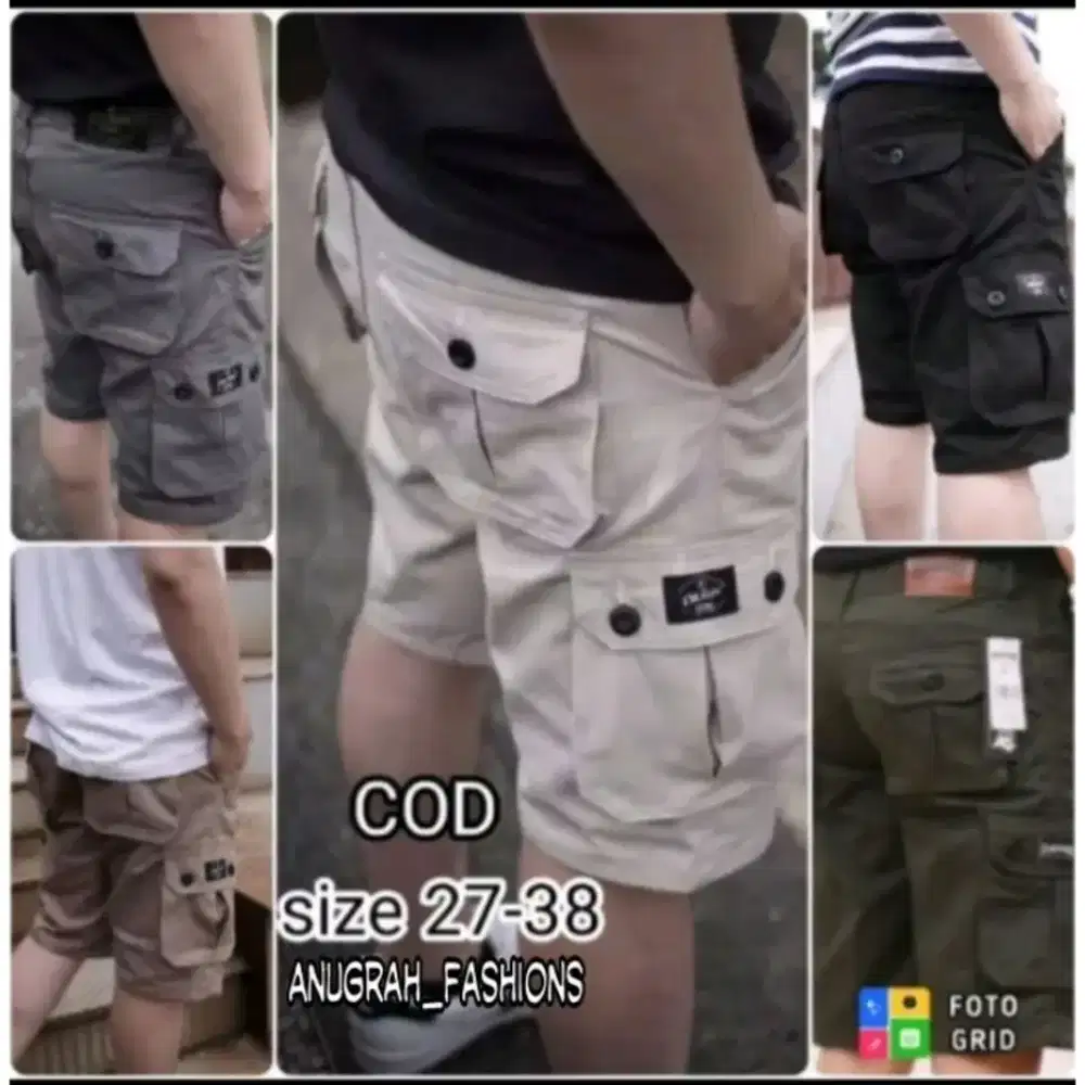 Celana pendek kargo pria