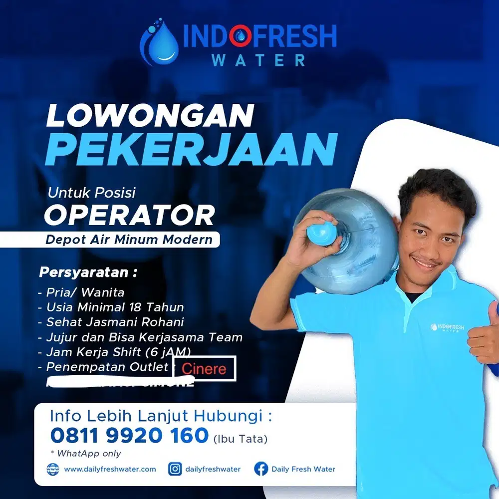 Operator Air Minum Paruh Waktu