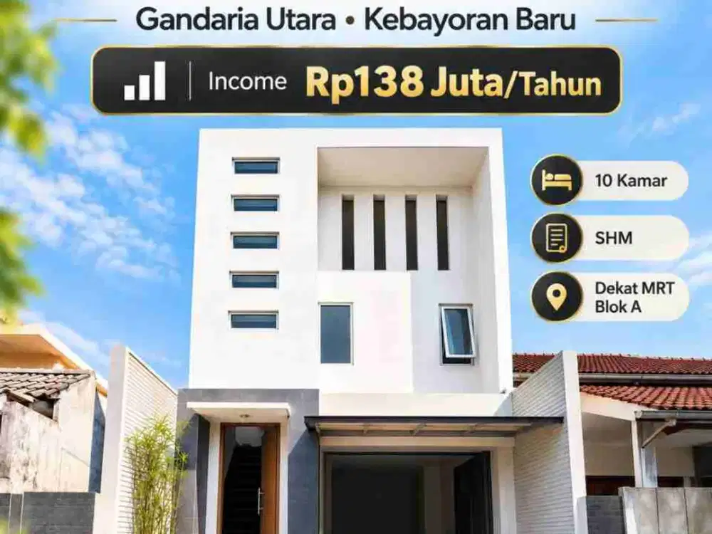 Dijual Rumah Kos Aktif Gandaria Utara Kebayoran Baru, Hanya 600 Meter dari MRT Blok A