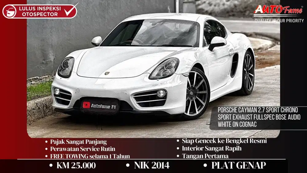 KM26RB Porsche Cayman 2.7 Sport Chrono Sport Exhaust FULLSPEC NIK 2014