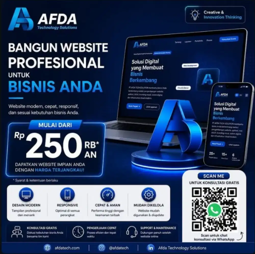 Jasa Pembuatan Website Profesional Mulai 250 Ribu | AFDA Tech