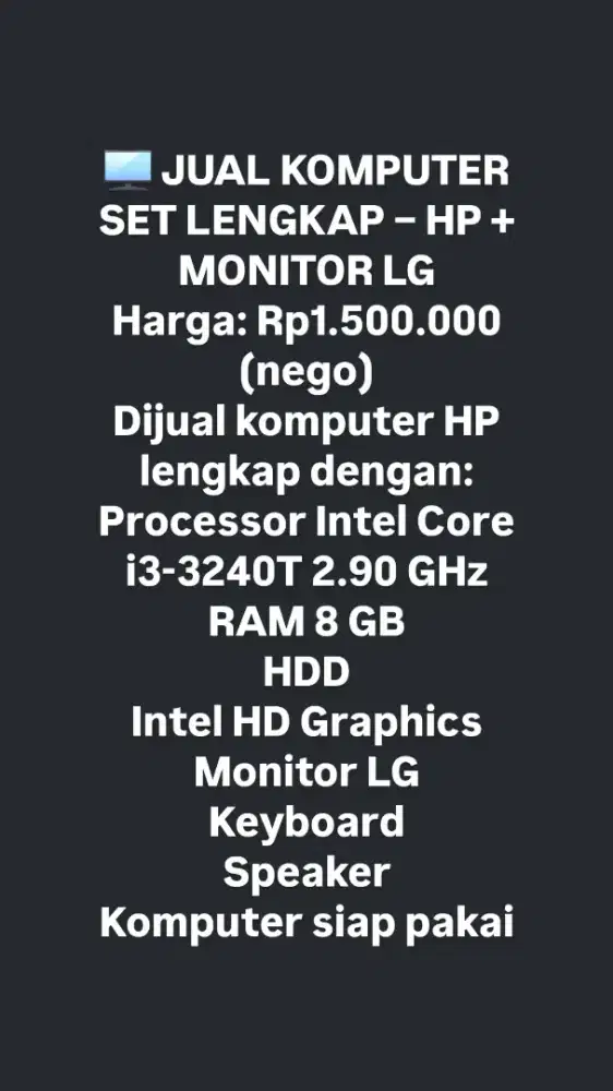 jual komputer seken