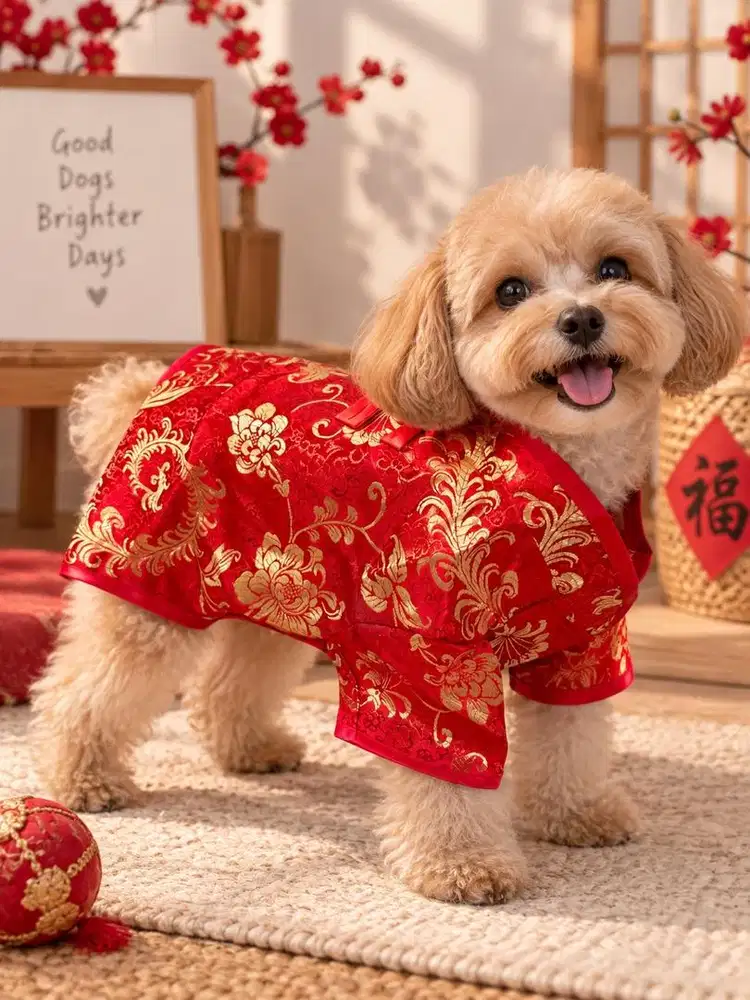 Baju cheongsam qipao imlek anjing kucing
